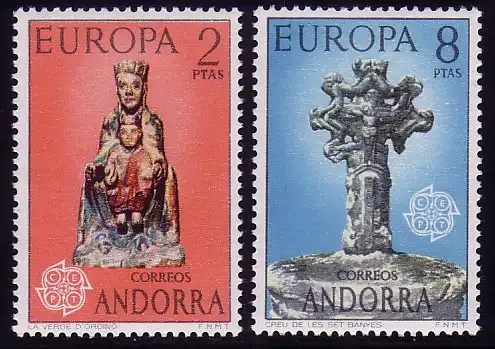 Union européenne 1974 Andorre (Post espagnol) 88-89, phrase ** / MNH