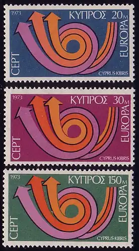 Union européenne 1973 Chypre 389-391, taux ** / NHM