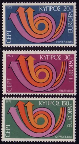 Union européenne 1973 Chypre 389-391, taux ** / NHM