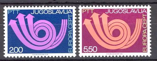 Union européenne 1973 Yougoslavie 1507-1508, taux ** / NPF