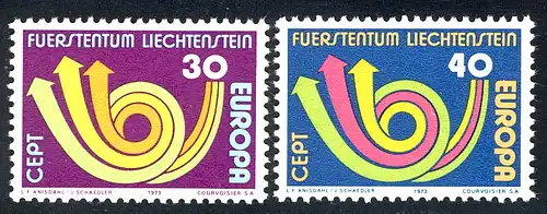 Europaunion 1973 Liechtenstein 579-580, Satz ** / MNH