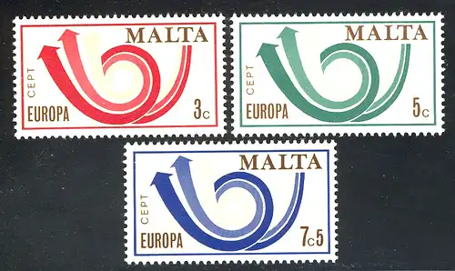 Union européenne 1973 Malte 472-474, taux ** / NHM