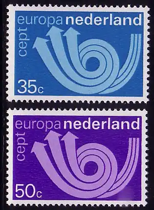 Union européenne 1973 Pays-Bas 1011-1012, taux ** / NHM