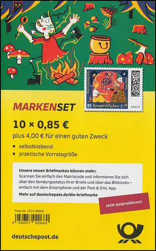 FB 118 Märchen Rumpelstilzchen 85 Cent, Folienblatt 10x3669, ** postfrisch