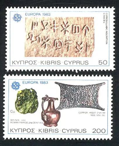 Europaunion 1983 Zypern 582-583, Satz **  / MNH