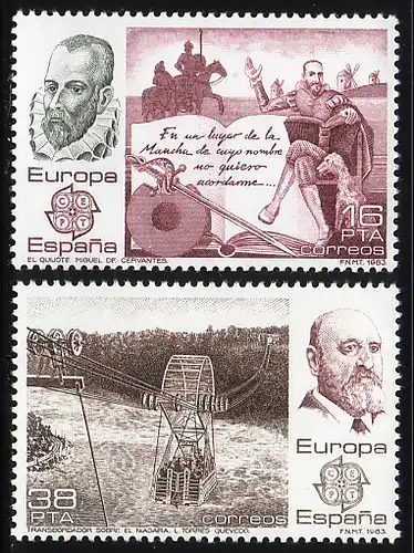 Union européenne 1983 Espagne 2585-2586, taux ** / NH