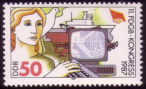 3087 FDGB 50 Pf 1987 Technologie **