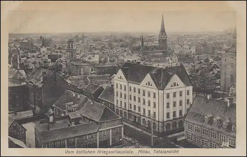 AK De la scène de guerre orientale: Mitau, Feldpost/Marine Post a couru 18.8.17