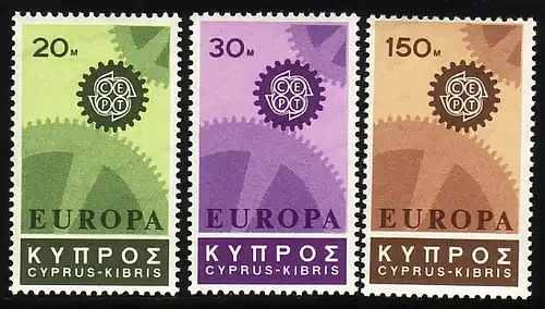 Europaunion 1967 Zypern 292-294, Satz ** / MNH