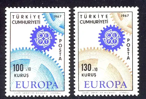 Europaunion 1967 Türkei 2044-2045, Satz ** / MNH