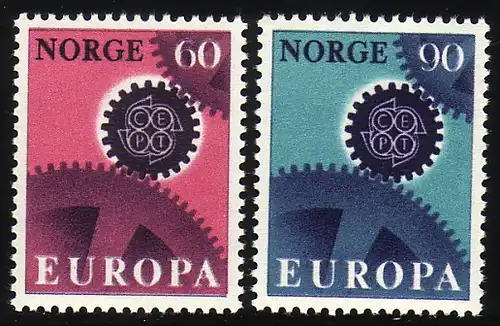 Union européenne 1967 Norvège 555-556, taux ** / NHM