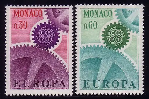 Union européenne 1967 Monaco 870-871, phrase ** / MNH
