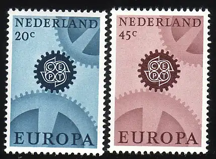 Europaunion 1967 Niederlande 878-879y (phosphoreszierend), Satz ** / MNH