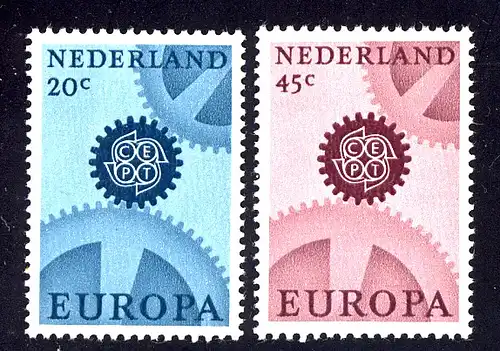 Union européenne 1967 Pays-Bas 878-879x (papier ordinaire), phrase ** / MNH