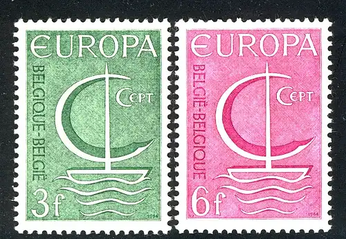 Union européenne 1966 Belgique 1446-1447, phrase ** / MNH