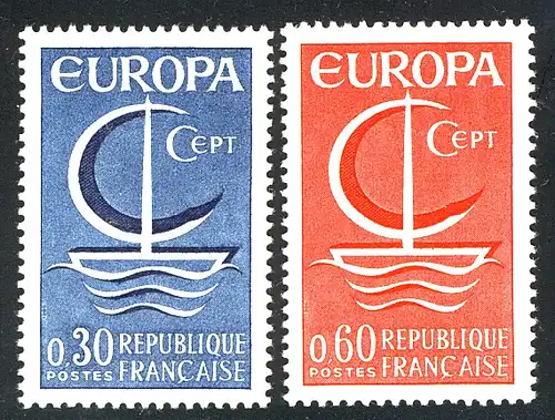 Europaunion 1966 Frankreich 1556-1557, Satz ** / MNH