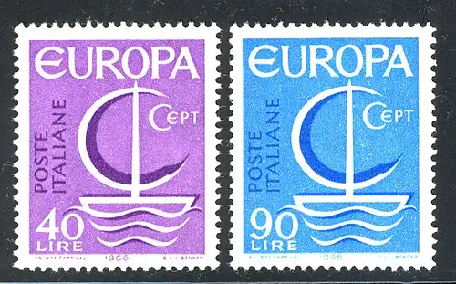 Union européenne 1966 Italie 1215-1216, taux ** / NHM