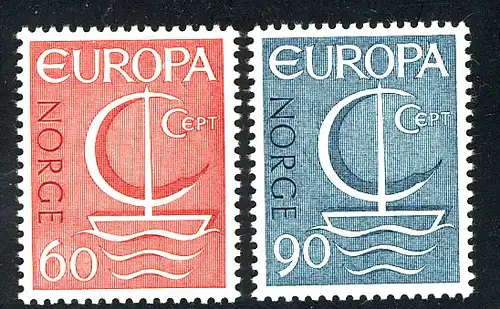 Union européenne 1966 Norvège 547-548, taux ** / NH