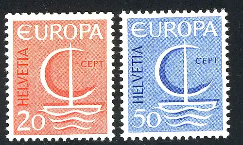 Union européenne 1966 Suisse 843-844, phrase ** / MNH