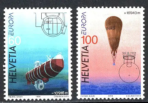 Union européenne 1994 Suisse 1525-1526, taux ** / NHM