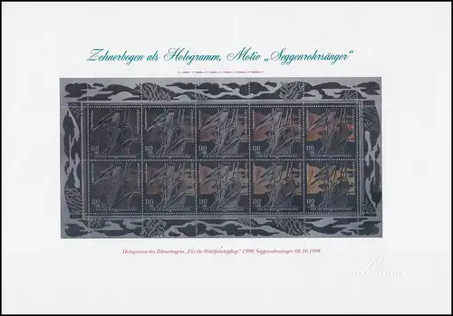 Vogel Seggentuber Bund 2018 dans l'arc de dix comme hologramme du Post de 1998
