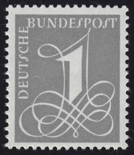226yw Ziffer 1 Pf fluoreszierendes Papier (Nachauflage von 1963), postfrisch **