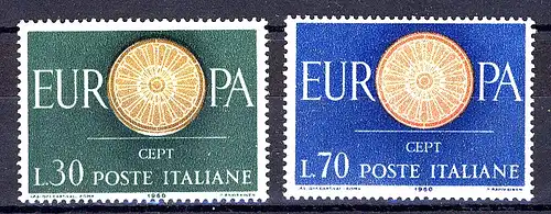 Union européenne 1960 Italie 1077-1078, taux ** / NHM