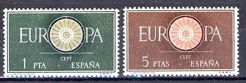 Union européenne 1960 Espagne 1189-1190, taux ** / NHM