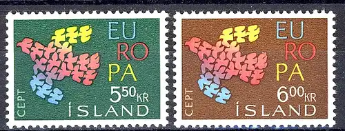 Union européenne 1961 Islande 354-355, taux ** / NHM