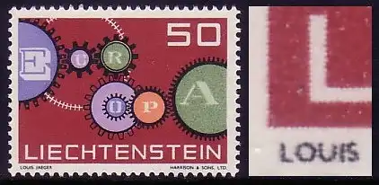 Europaunion 1961 Liechtenstein 414I (1.Auflage), Marke ** / MNH
