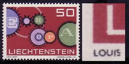 Europaunion 1961 Liechtenstein 414II (2.Auflage), Marke ** / MNH