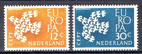Union européenne 1961 Pays-Bas 765-766, taux ** / NH