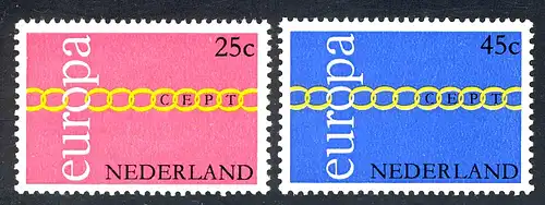 Union européenne 1971 Pays-Bas 963-964, taux ** / NH