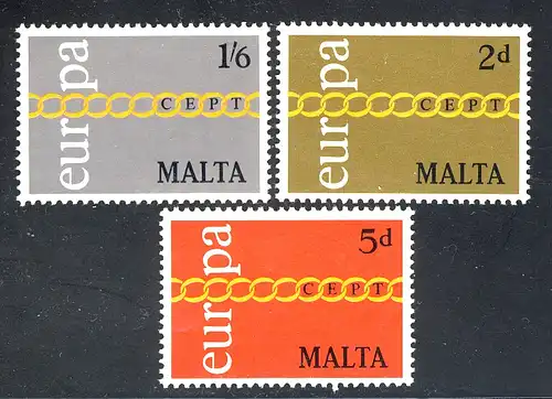 Europaunion 1971 Malta 422-424, Satz ** / MNH
