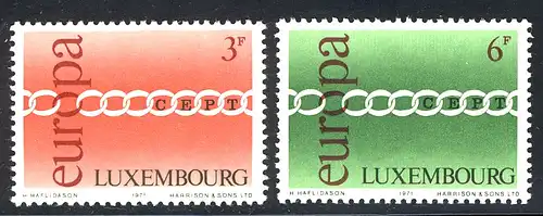 Europaunion 1971 Luxemburg 824-825, Satz ** / MNH