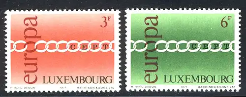 Union européenne 1971 Luxembourg 824-825, taux ** / NH