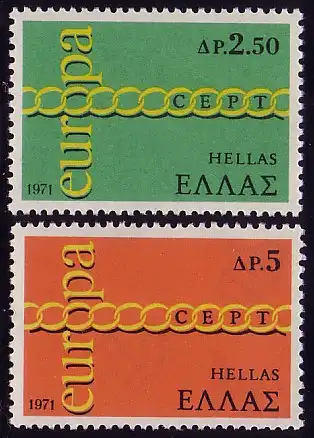 Europaunion 1971 Griechenland 1074-1075, Satz ** / MNH