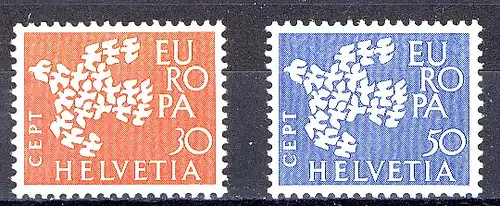 Union européenne 1961 Suisse 736-737, phrase ** / MNH