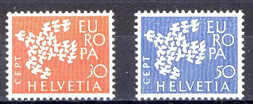 Union européenne 1961 Suisse 736-737, phrase ** / MNH