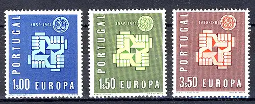 Europaunion 1961 Portugal 907-909, Satz ** / MNH