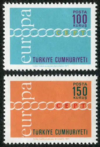 Europaunion 1971 Türkei 2210-2211, Satz ** / MNH