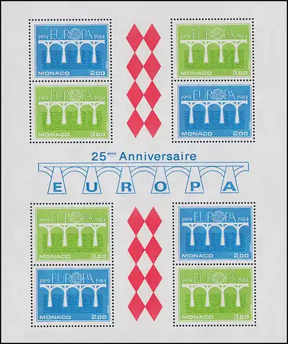 Monaco Block 26 Europaunion: 25 Jahre CEPT 1984 ** / MNH