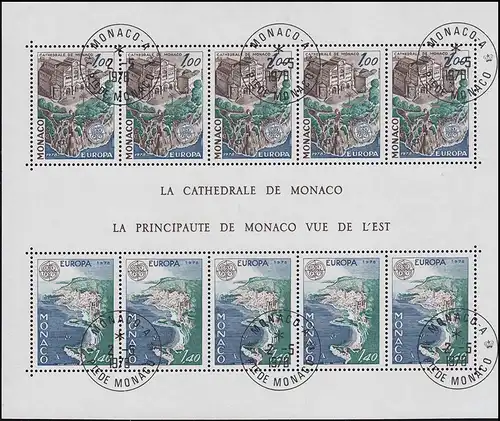 Monaco Block 12 Union européenne / CEPT: Monuments historiques 1978, ET-O MONACO 2.5.78