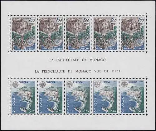 Monaco Block 12 Europaunion / CEPT: Baudenkmäler 1978 ** / MNH