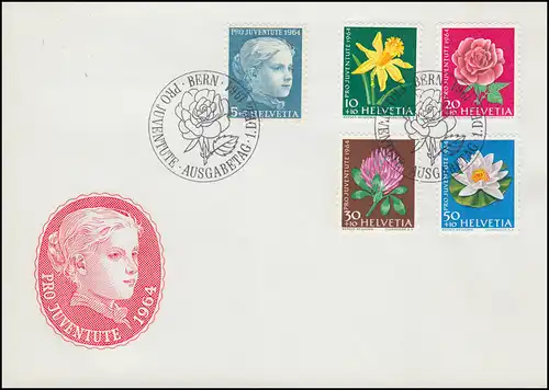 Schweiz 803-807 Pro Juventute 1964, Satz auf Schmuck-FDC ESSt Bern Rose 1.12.64