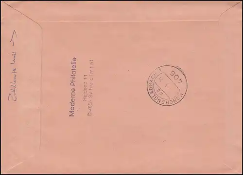 1407 SWK 350 Pf als Rand-3er-Streifen mit 2 BZN MeF FDC ET-O NETTETAL 9.2.1989