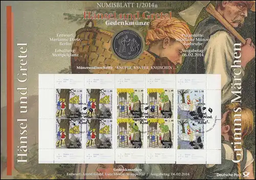 3056-3058 Fêtes de Grimm: Hansel et Gretel - Numisblatt 1/2014