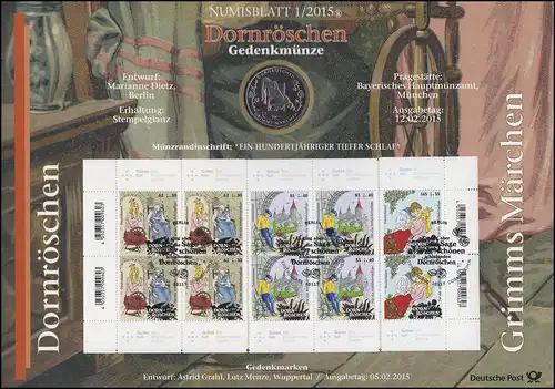 3132-3134 Fêtes de Grimm: Belle au bois dormant - Numisblatt 1/2015