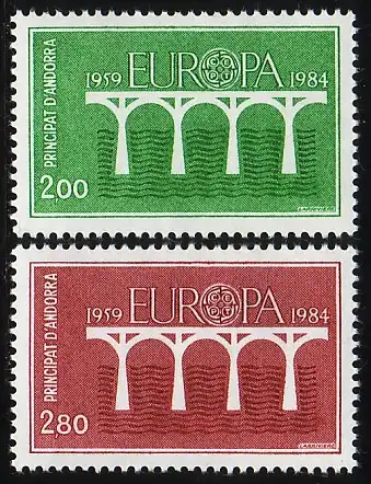 Europaunion 1984 Andorra (Französische Post) 350-351, Satz ** / MNH