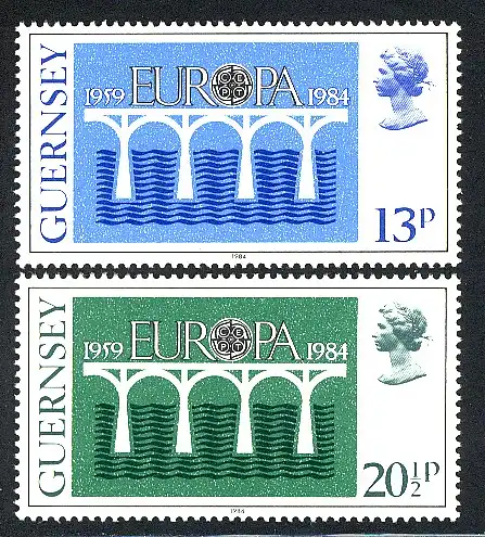 Europaunion 1984 GB-Guernsey 286-287, Satz ** / MNH